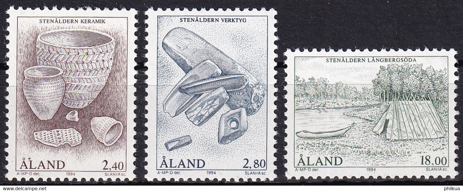 MiNr. 88 - 90  Finnland Alandinseln1994, 16. Aug. Steinzeit - Postfrisch/**/MNH - Aland