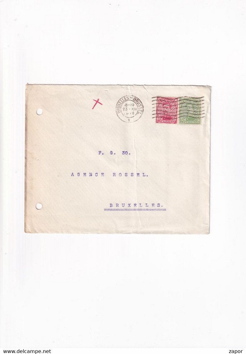 Brief / Lettre - Strombeek Naar Brussel - 1919 - - Buste-lettere