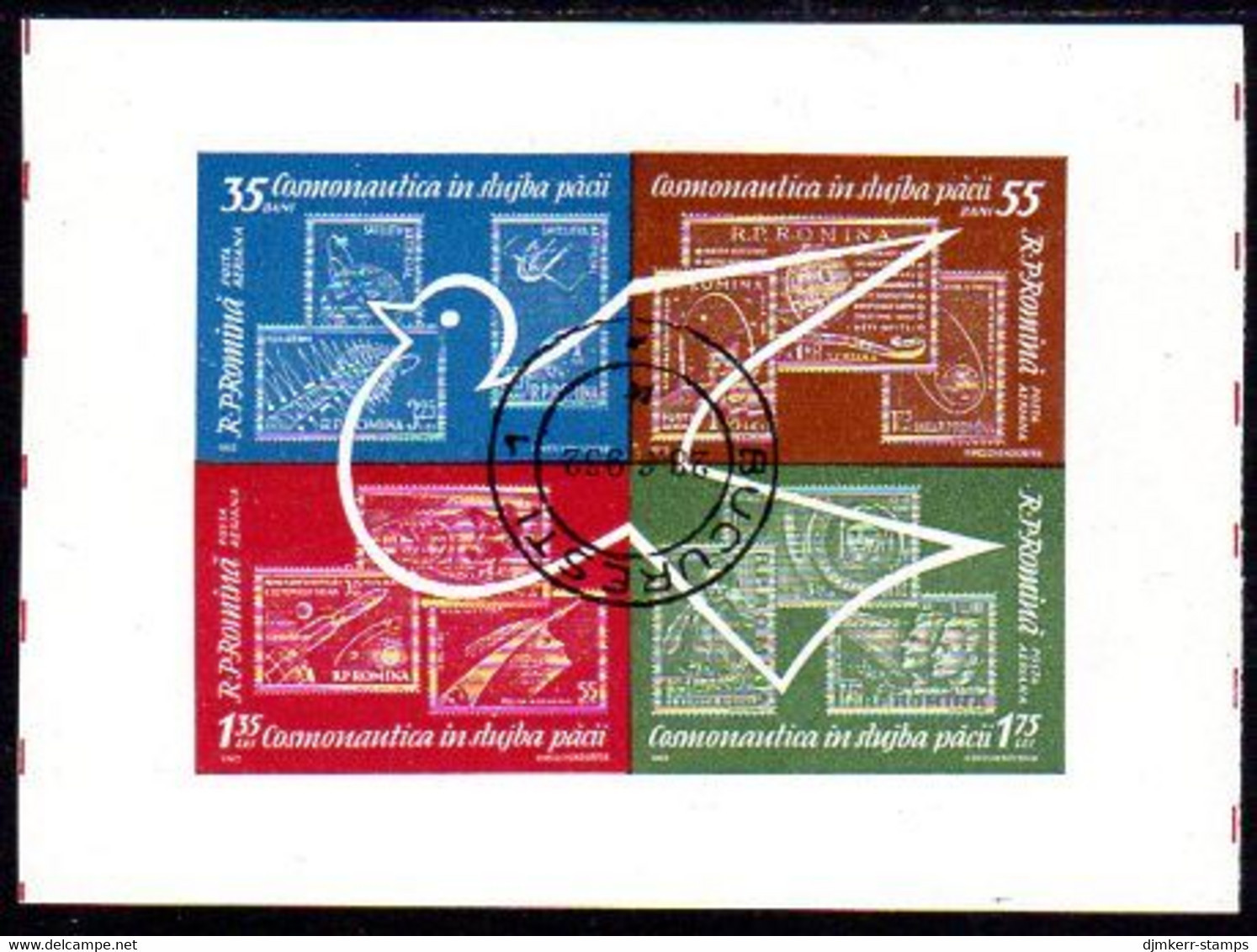 ROMANIA 1962 Space Exploration  Block Used.  Michel Block 53 - Gebraucht