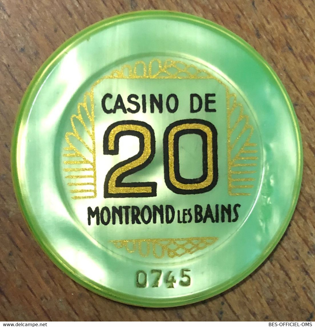 42 CASINO DE MONTROND-LES-BAINS JETON DE 20 FRANCS N° 0745 CHIP COINS TOKENS GAMING - Casino