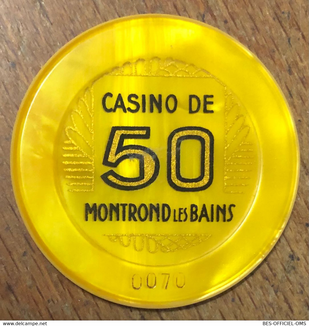 42 CASINO DE MONTROND-LES-BAINS JETON DE 50 FRANCS N° 0070 CHIP COINS TOKENS GAMING - Casino