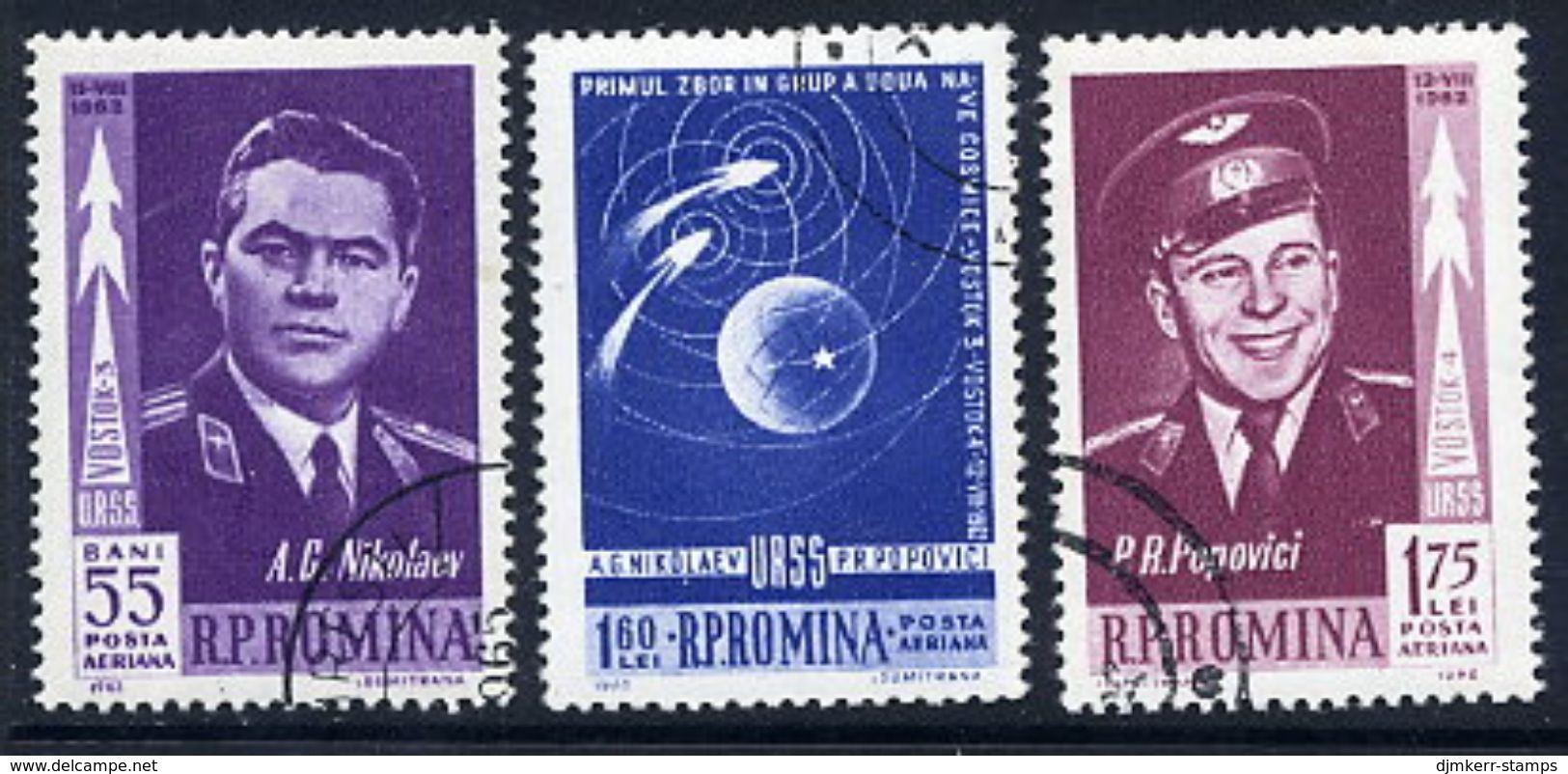 ROMANIA 1962 Vostok 3 And 4 Space Flights Used.  Michel 2096-98 - Used Stamps