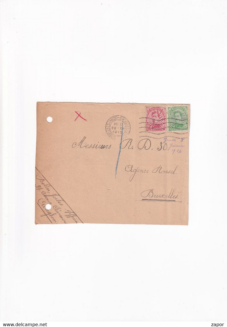 Brief / Lettre - Audegem Naar Brussel 1919 - Enveloppes-lettres