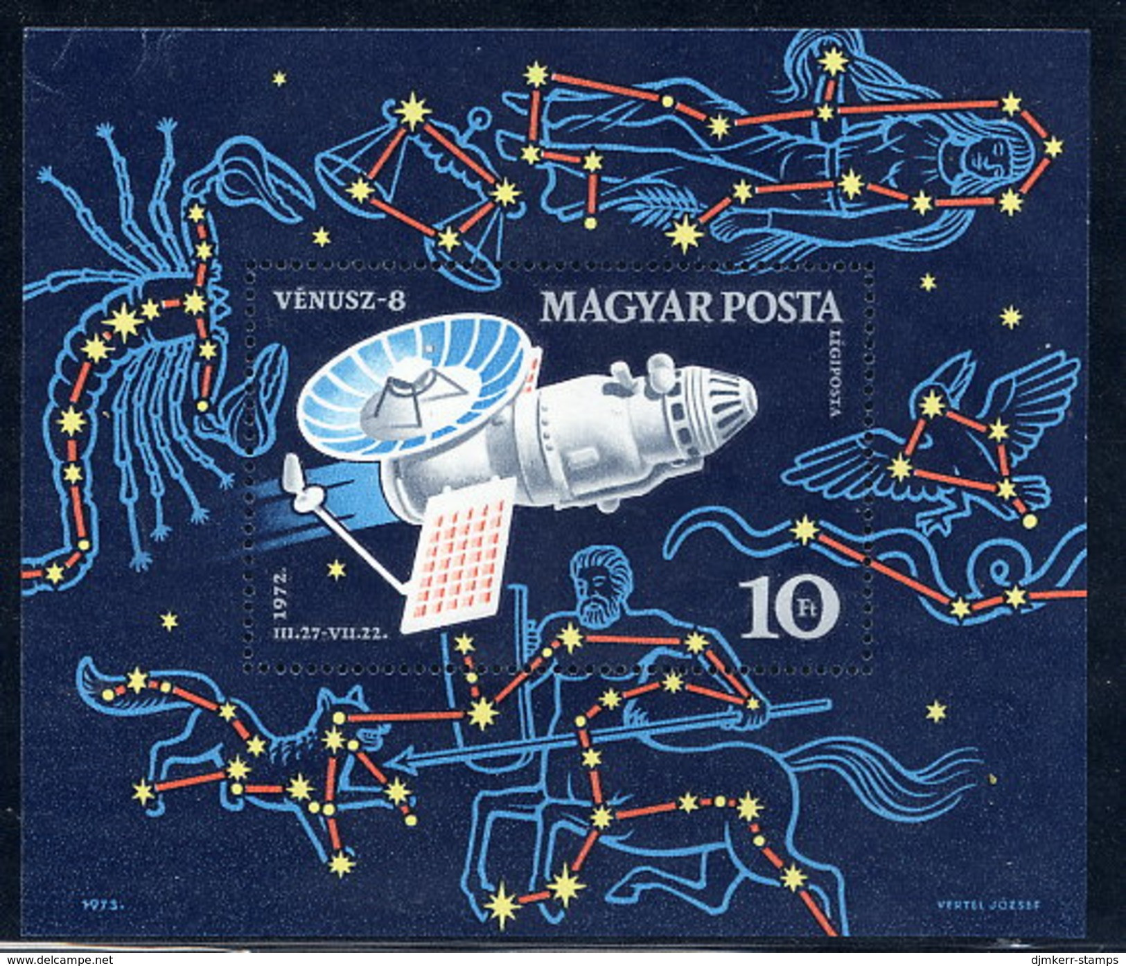 HUNGARY 1973 Venus 8 Space Probe Block MNH / **.  Michel Block 95 - Blokken & Velletjes