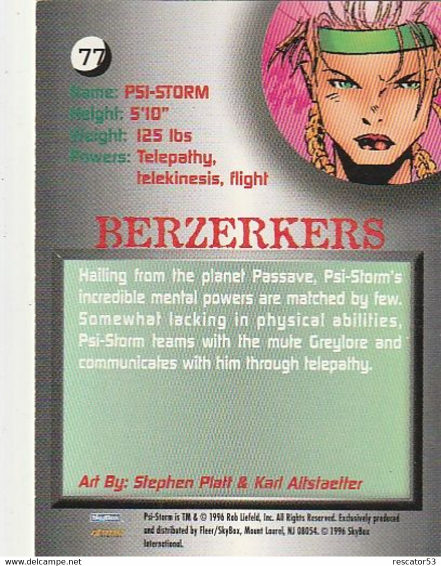 Carte De Collection Berzerkers 1996 - Autres & Non Classés