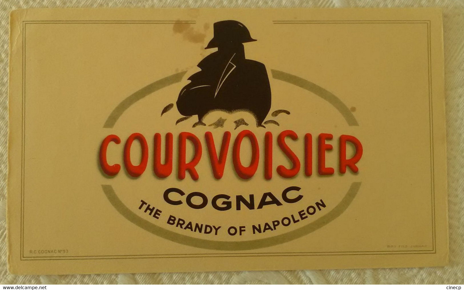 Buvard PUBLICITE COGNAC COURVOISIER THE BRANDY OF NAPOLEON ILLUSTRATEUR - Liquore & Birra
