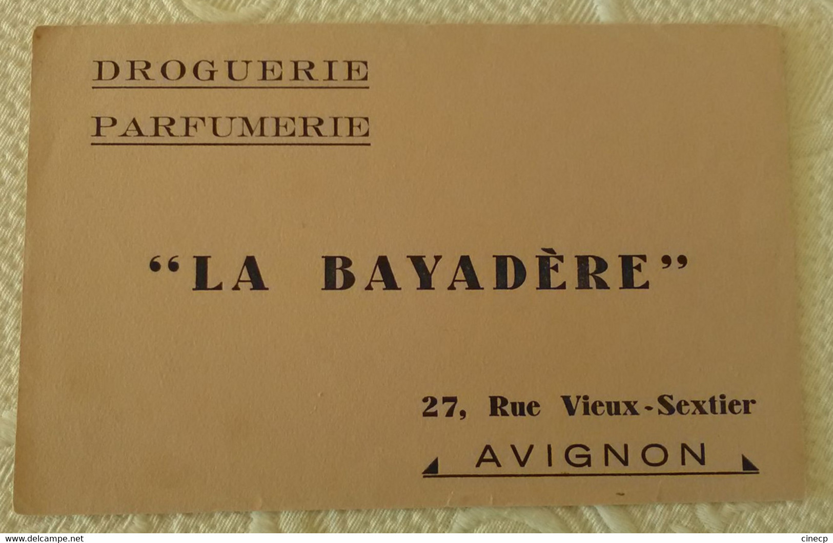 Buvard PUBLICITE LA BAYADERE DROGUERIE PARFUMERIE AVIGNON VAUCLUSE ILLUSTRATEUR - Drank & Bier