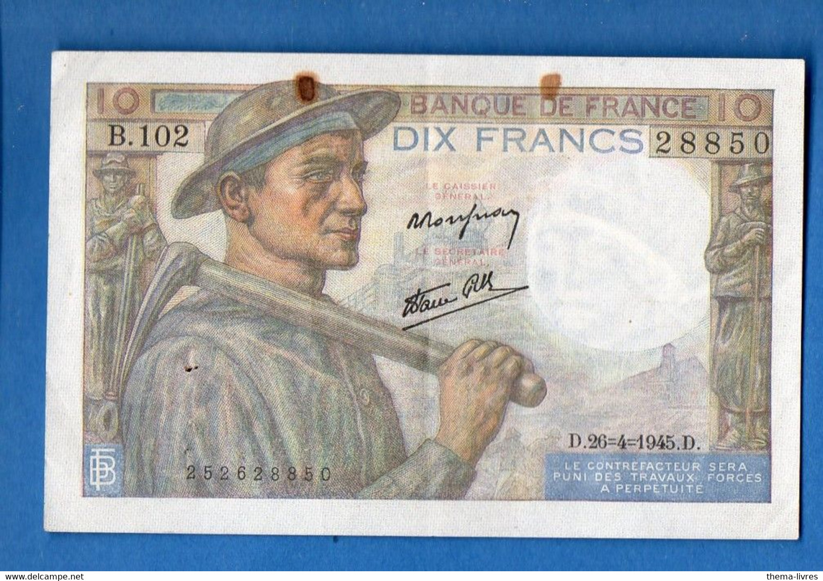 (france) Billet De  10f 1945 (PPP32876) - 10 F 1941-1949 ''Mineur''