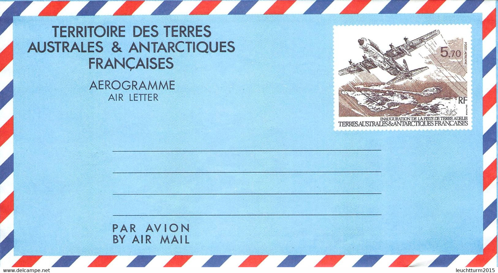 TERRES AUSTRALES & ANTARCTIQUES - AEROGRAMME 5,70Fr Not USED /  YZ45 - Enteros Postales