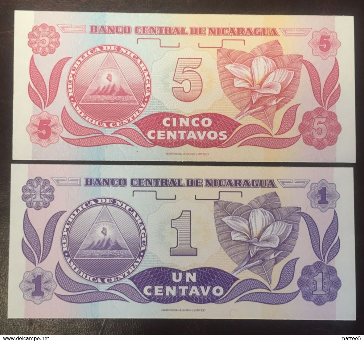 1992  -  Nicaragua - 1 + 5 Centavos De Cordoba - Due Pezzi FDC - Nicaragua