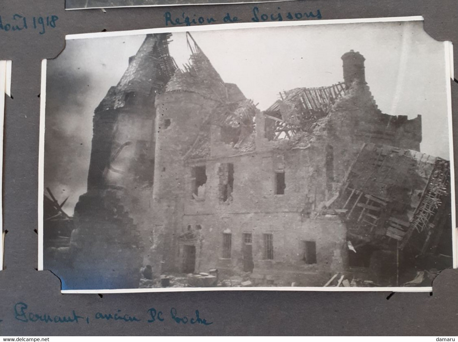 4 Photos "ancien Pc Boche" Ferme Chateau Pernant Aisne 02 1918 - 1914-18
