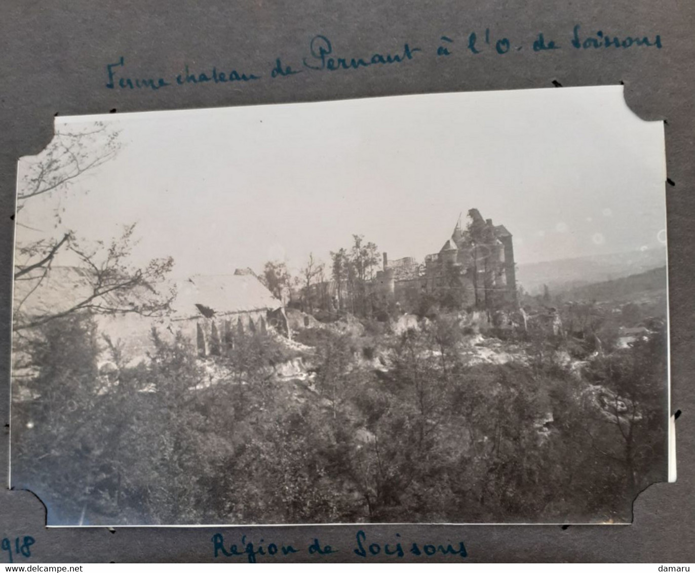 4 Photos "ancien Pc Boche" Ferme Chateau Pernant Aisne 02 1918 - 1914-18