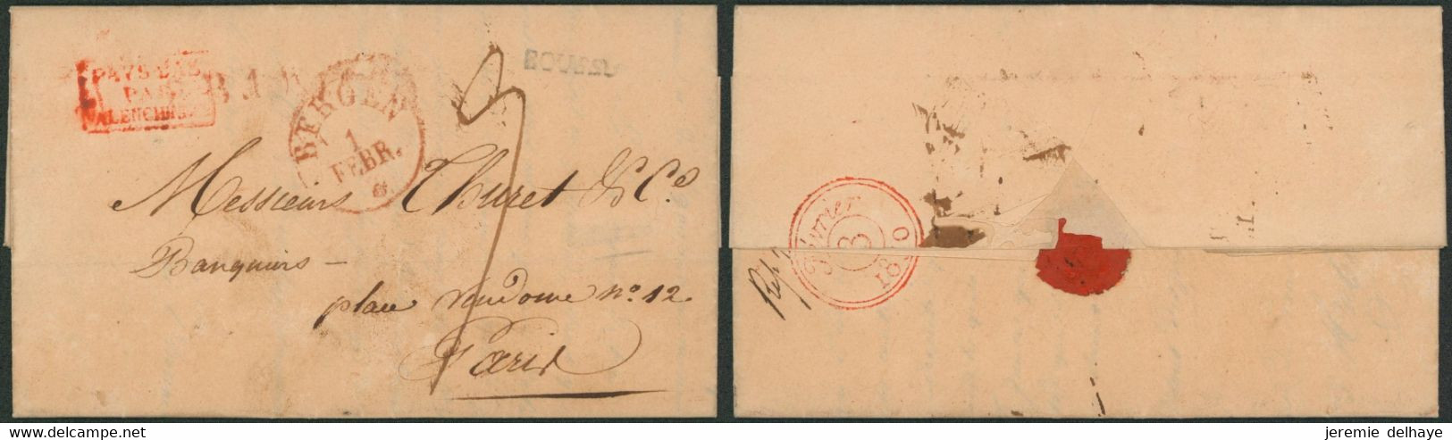 Précurseur - LAC Datée De Bois De Boussu (1830) + Cachet Type 11 Bergen Et Griffe Noire BOUSSU > Paris + Marque De Passa - 1815-1830 (Holländische Periode)