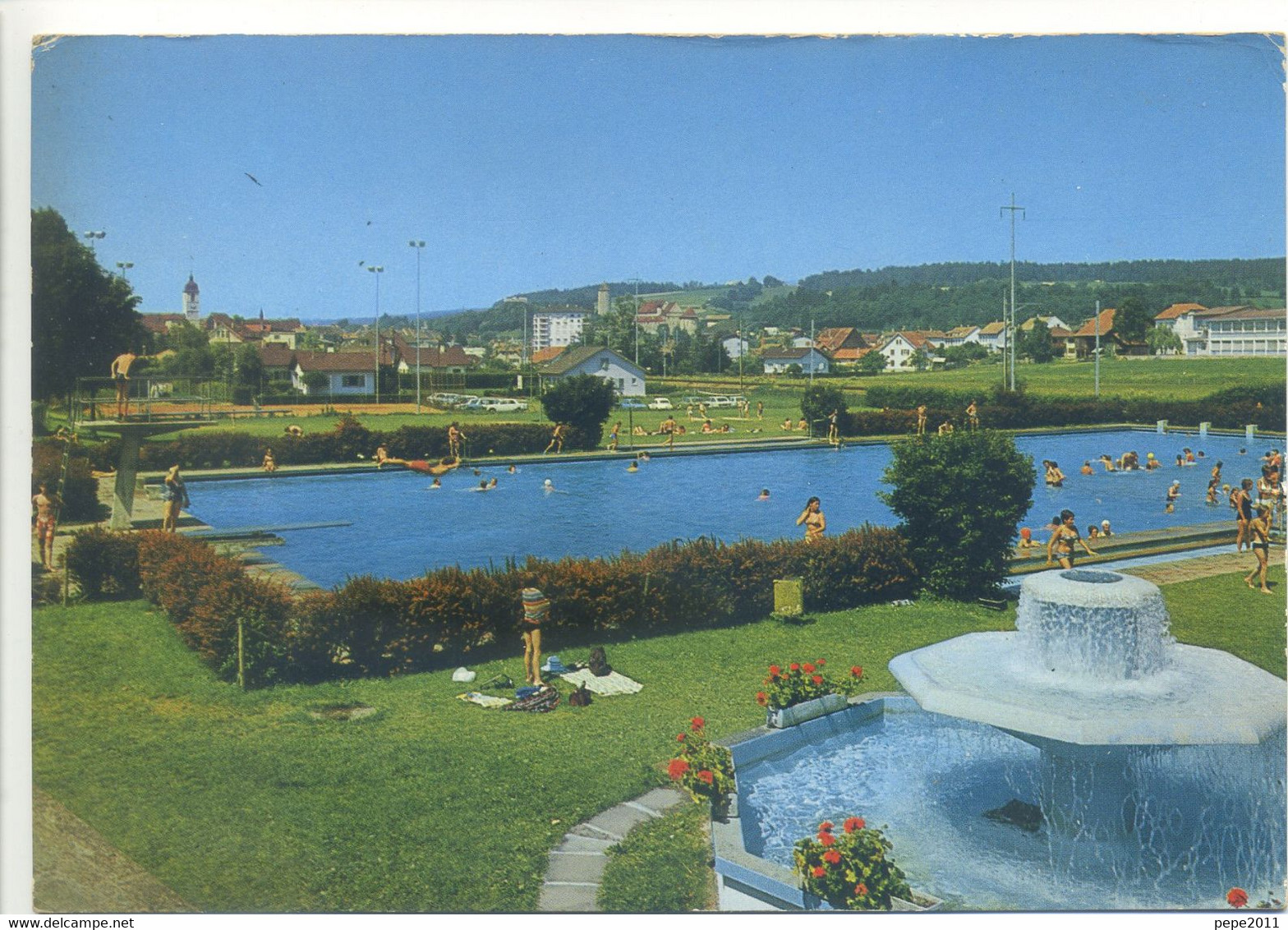 CPSM Suisse PORRENTRUY - La Piscine - Animation - Porrentruy