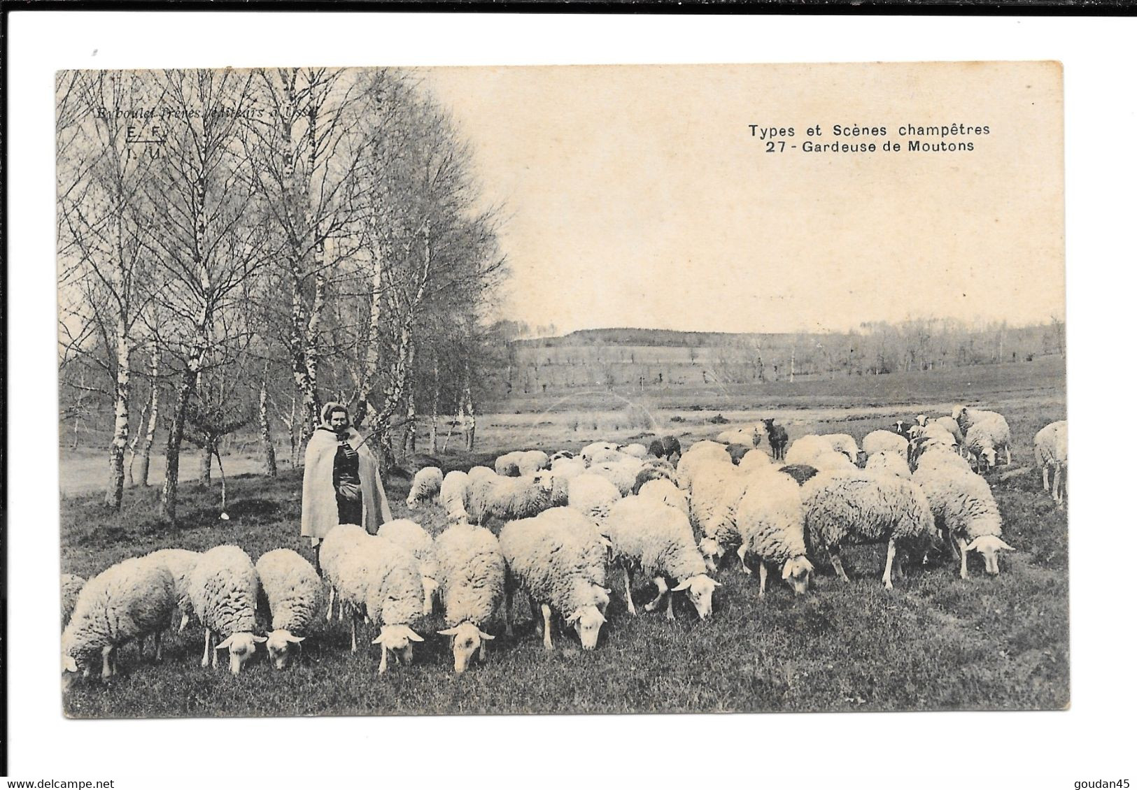 Types Et Scènes Champètres - Gardeuse De Moutons - Ussel