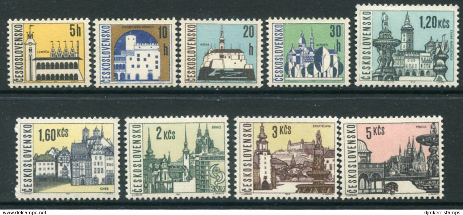 CZECHOSLOVAKIA 1965 Definitive: City Views MNH / **..  Michel 1574-82 - Neufs