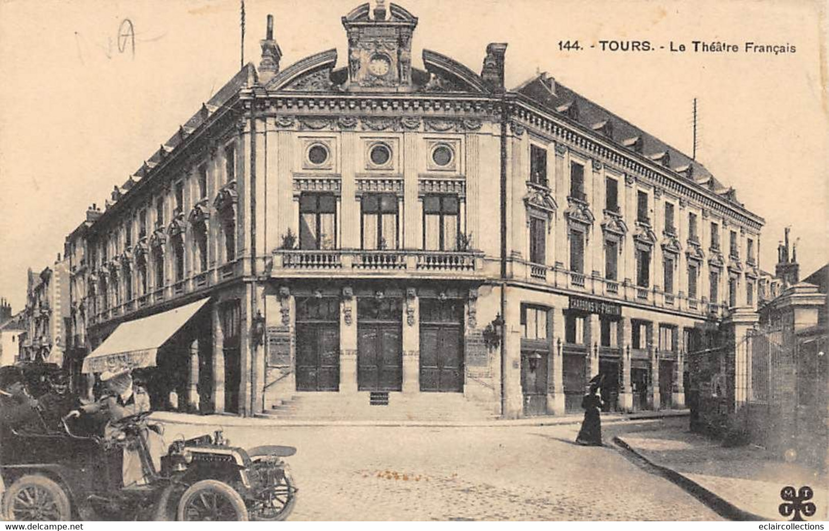 Tours       37        Edifices.. Le Théâtre Français  Automobile Renault    N° 144    (voir Scan) - Tours