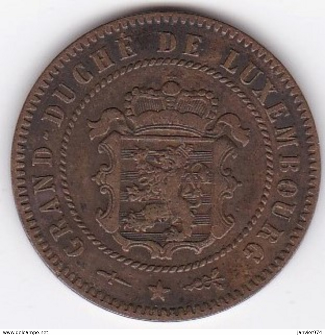 Luxembourg 5 Centimes 1854 Bruxelles, Guillaume III, En Bronze , KM# 22, SUP/XF - Luxemburg