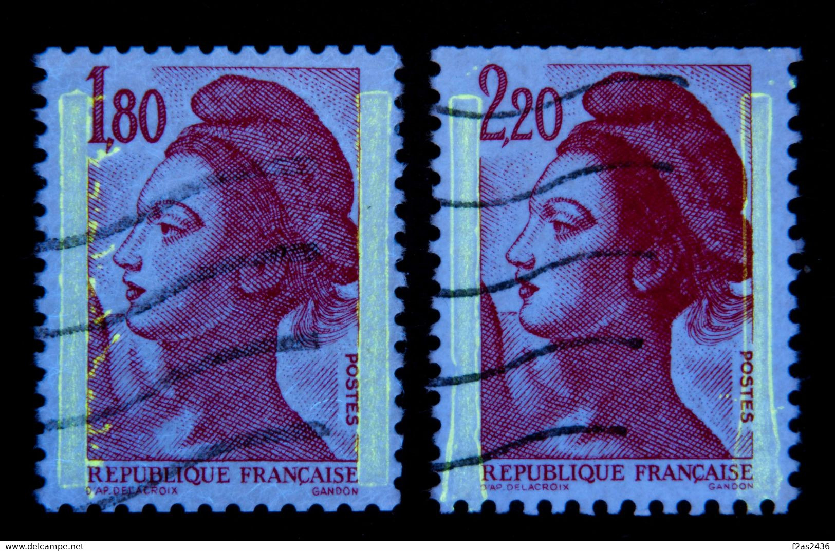 1982-85 Liberté De Gandon N°2220 / 2376 - Variété Phosphore - Gebruikt