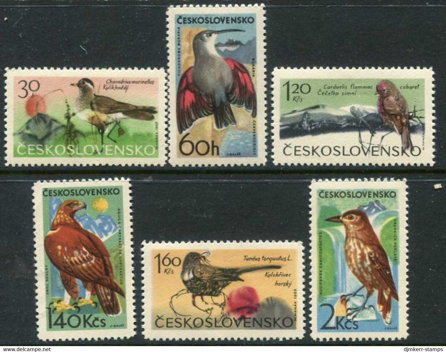 CZECHOSLOVAKIA 1965 Mountain Birds MNH / **..  Michel 1568-73 - Nuevos