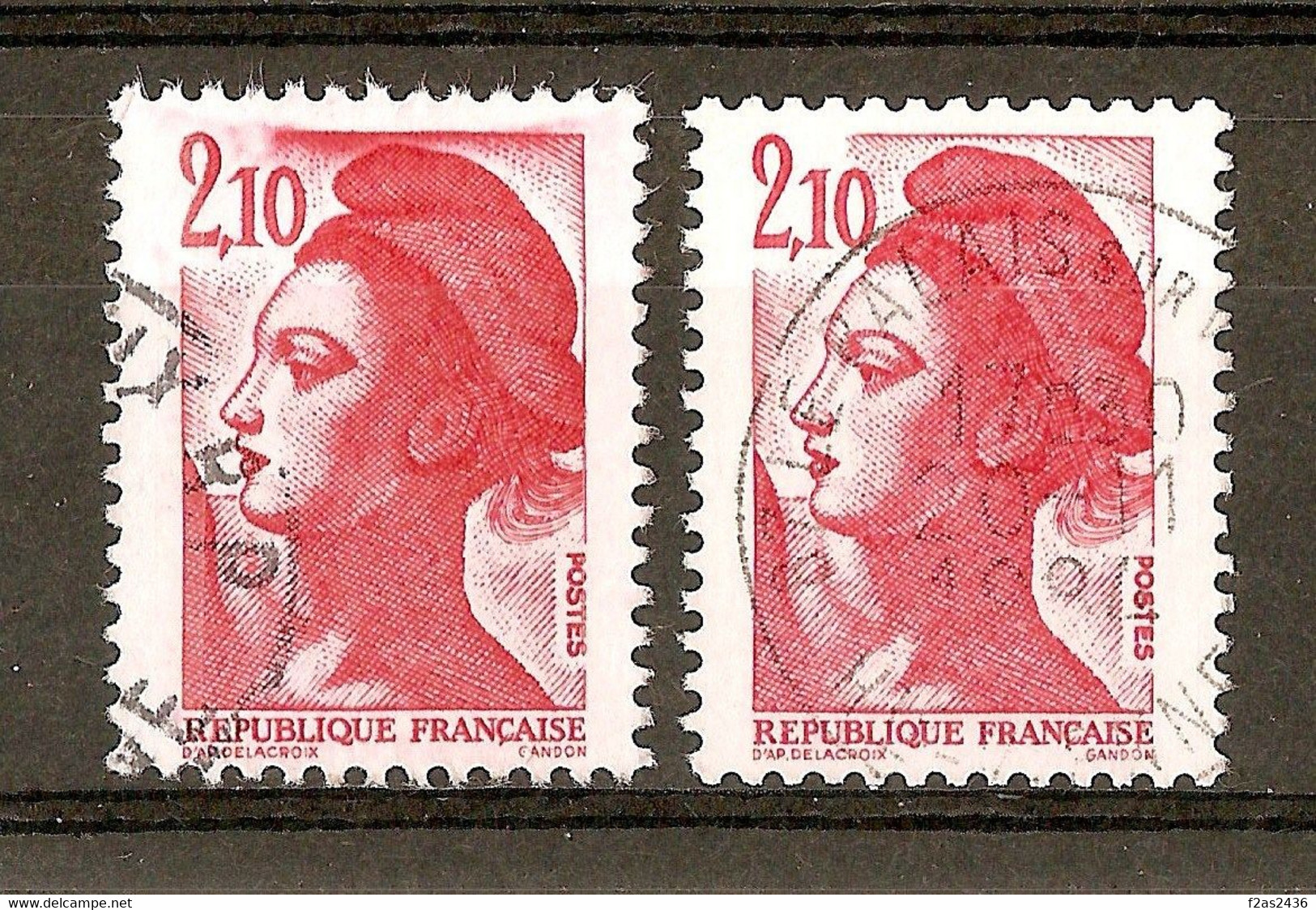 1984 Liberté De Gandon N°2319 Variété D'impression - Gebraucht