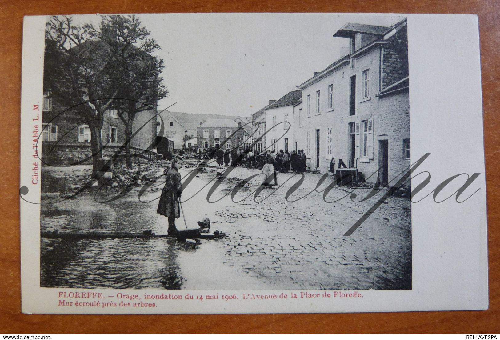 Floreffe.- Orage, Inondation Du 14 Mai 1906. L'Avenue De La Place Mur écroulé Près Des Arbres - Floreffe