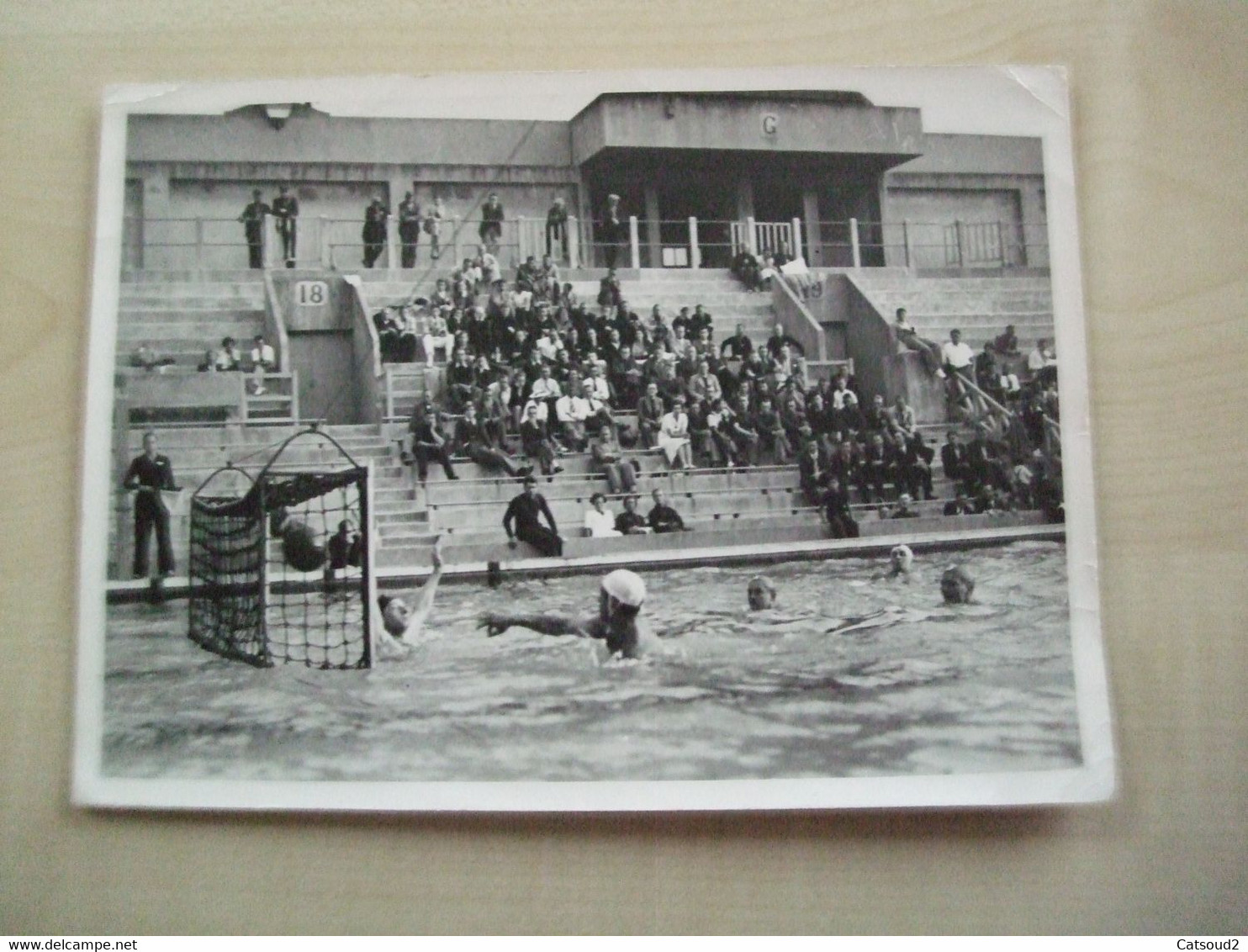 Grande  Photo Ancienne  WATERPOLO Photographie Ce Soir Paris - Sports