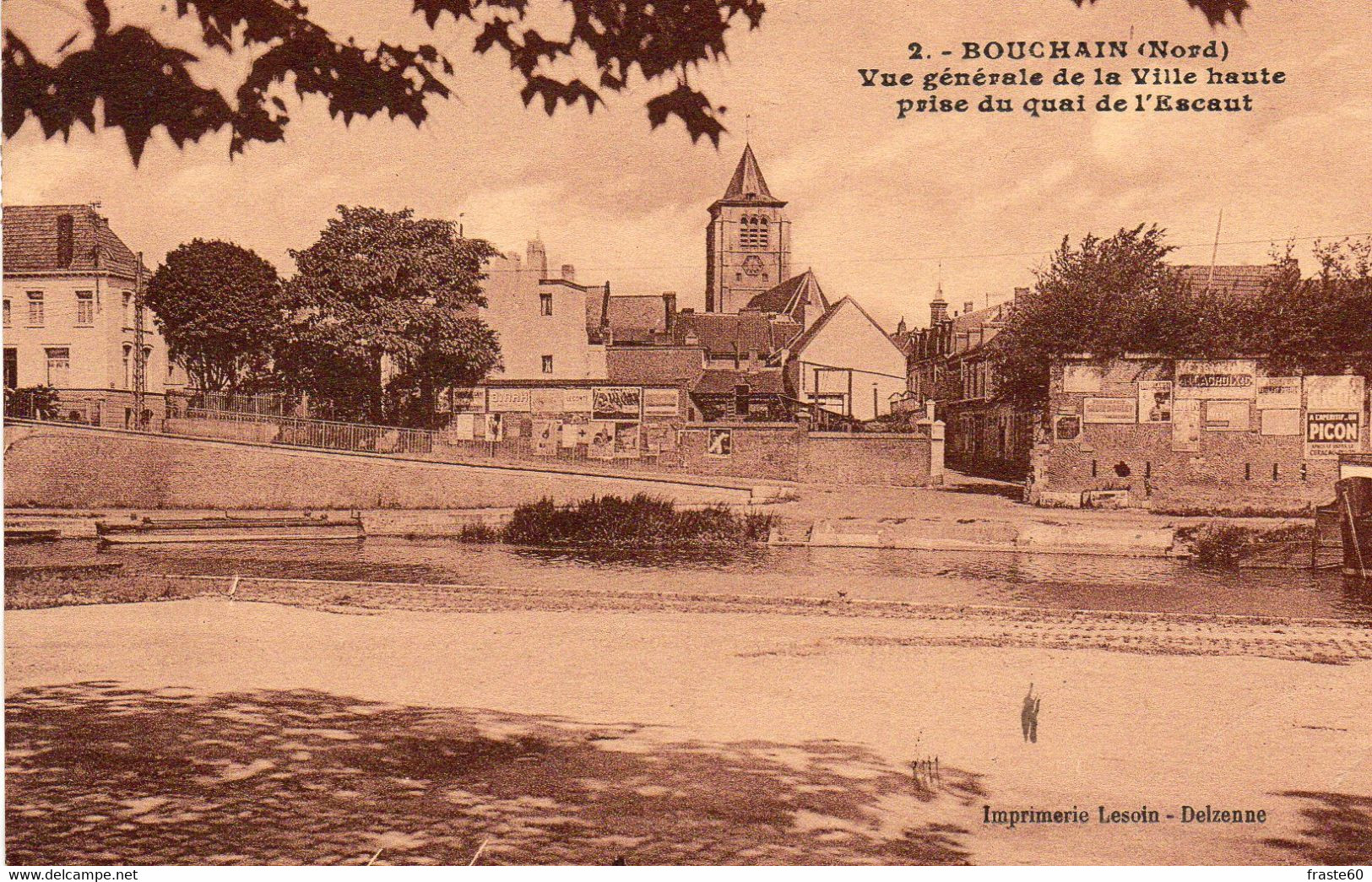 (-) Bouchain - Vue Générale De La Ville Haute Prise Du Quai De L ' Escaut - Bouchain