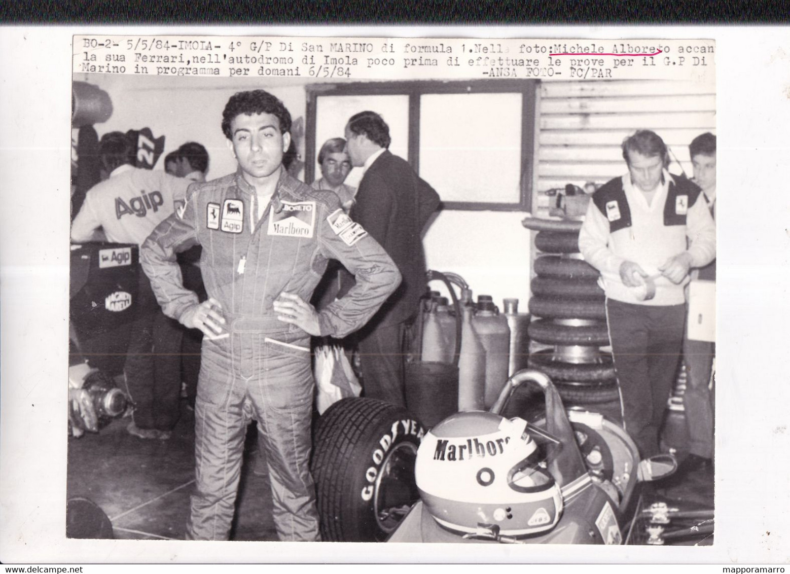 FORMULA 1 - MICHELE ALBORETO   SU FERRARI - IMOLA  1984 - FOTO ORIGINALE 17,5X24 CM  CIRCA- - Automobile - F1