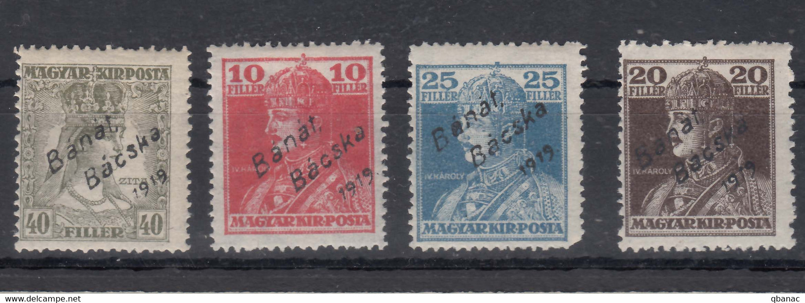 Hungary Banat Bacska 1919 Mi#20-23 Mint Hinged - Banat-Bacska