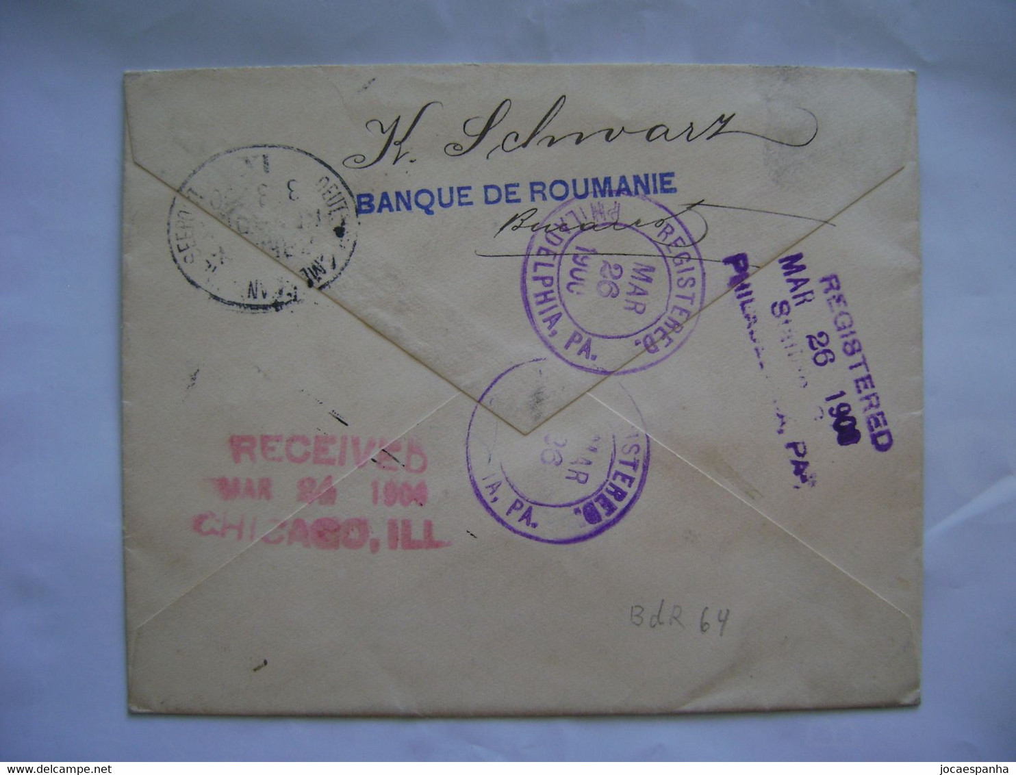 ROMANIA - LETTER SENT FROM BUCAREST WITH PERFIN BdR TO PHILADELPHIA  (USA) IN 1900 IN THE STATE - Cartas & Documentos