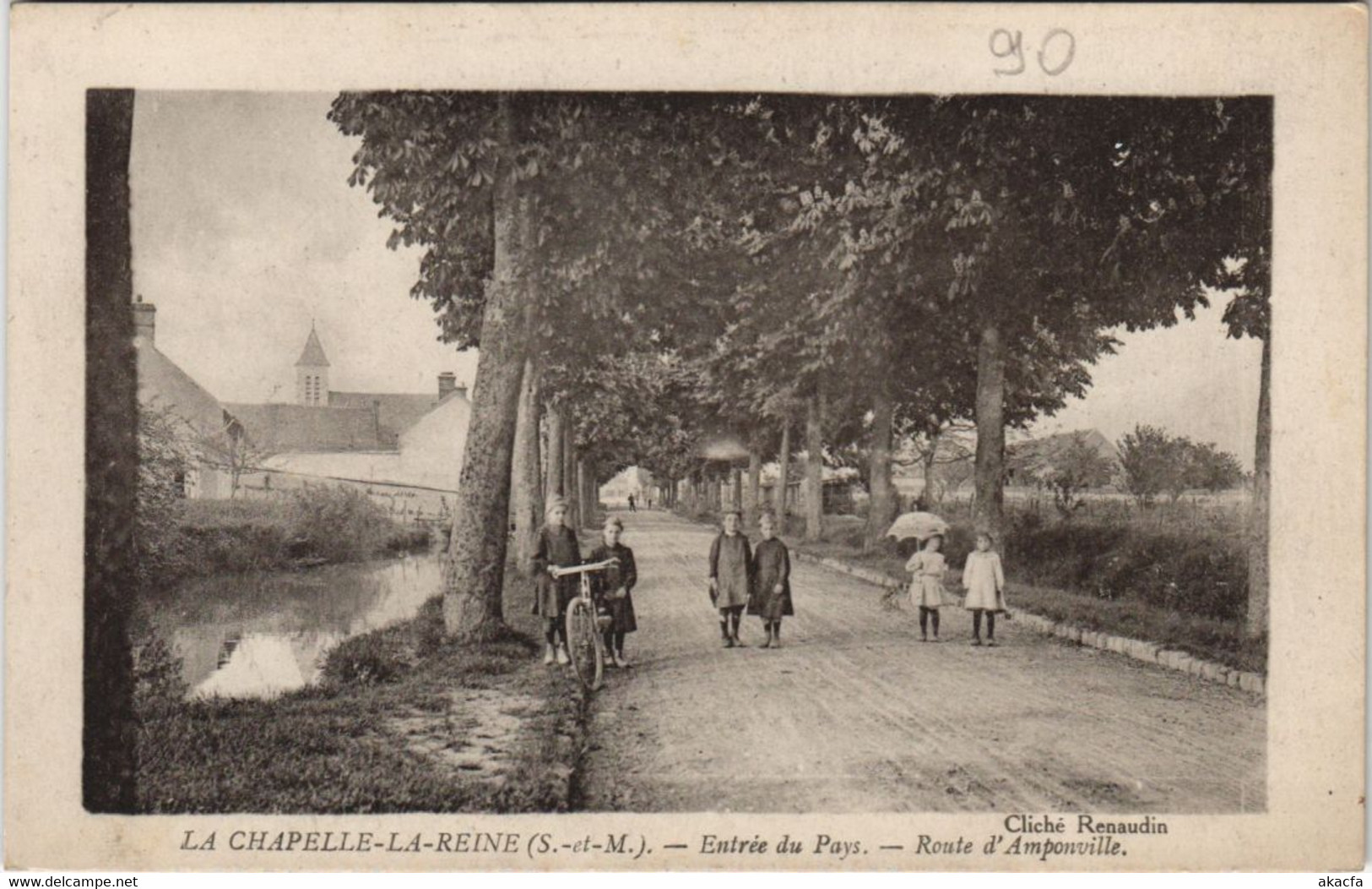 CPA LA CHAPELLE-la-REINE Entrée Du Pays Route D'Amponville (19630) - La Chapelle La Reine
