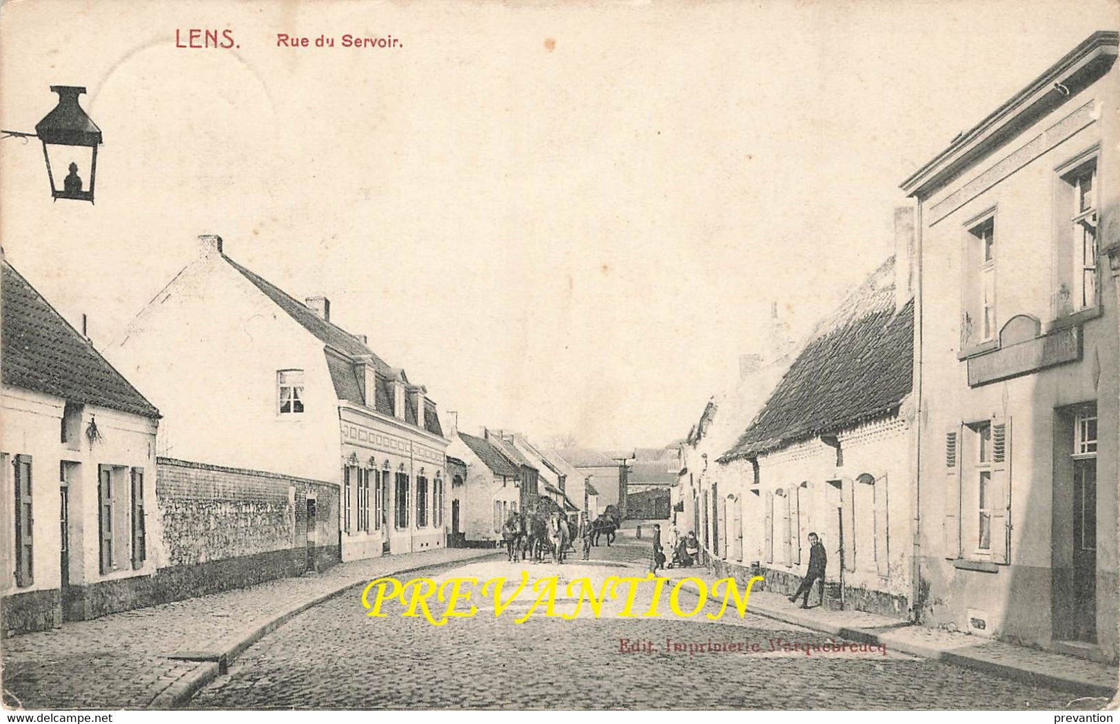 LENS - Rue Du Servoir - Carte Animée Avec Attelage Et Circulé - Lens