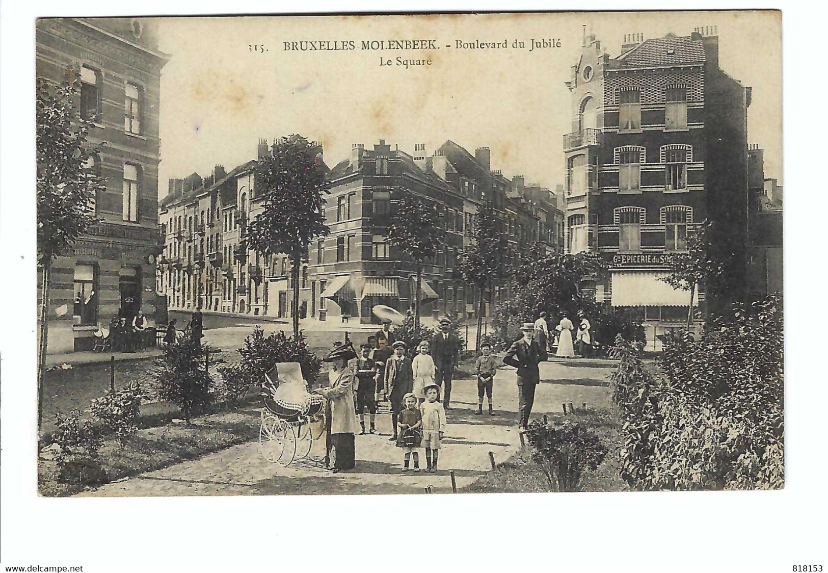 315.  BRUXELLES-MOLENBEEK  -  Boulevard Du Jubilé  Le Square 1912 - Molenbeek-St-Jean - St-Jans-Molenbeek