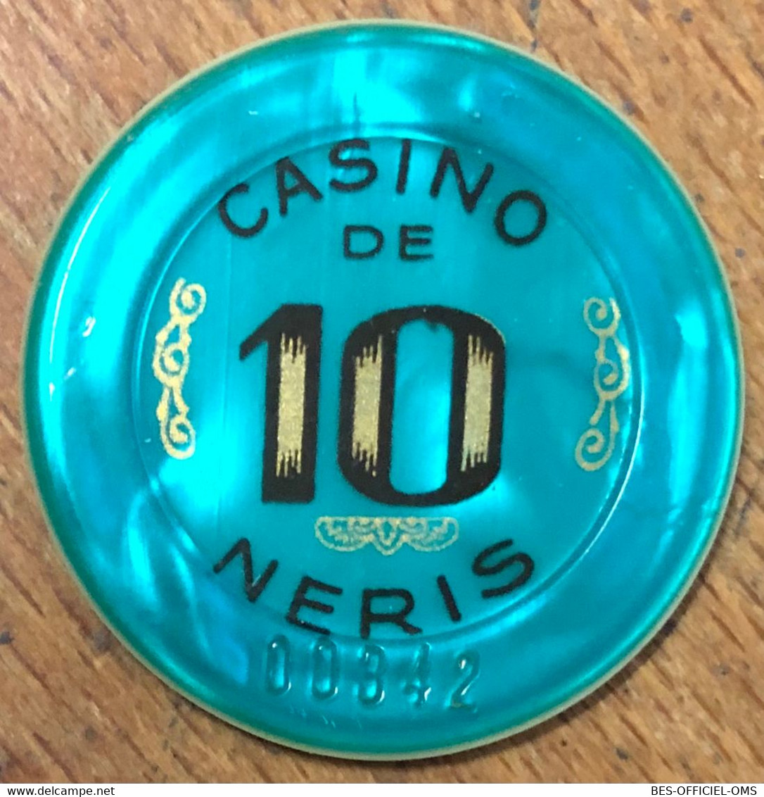 03 NÉRIS-LES-BAINS CASINO JETON DE 10 FRANCS N° 00342 CHIP COINS TOKENS GAMING - Casino