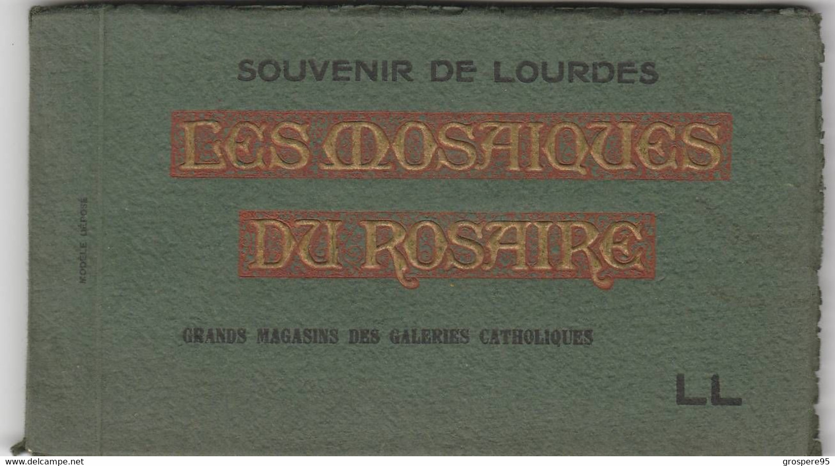 LOURDES LES MOSAIQUES DU ROSAIRE EDITION DES GRANDS MAGASINS DES GALERIES CATHOLIQUES CARNET 15 CARTES - Lourdes