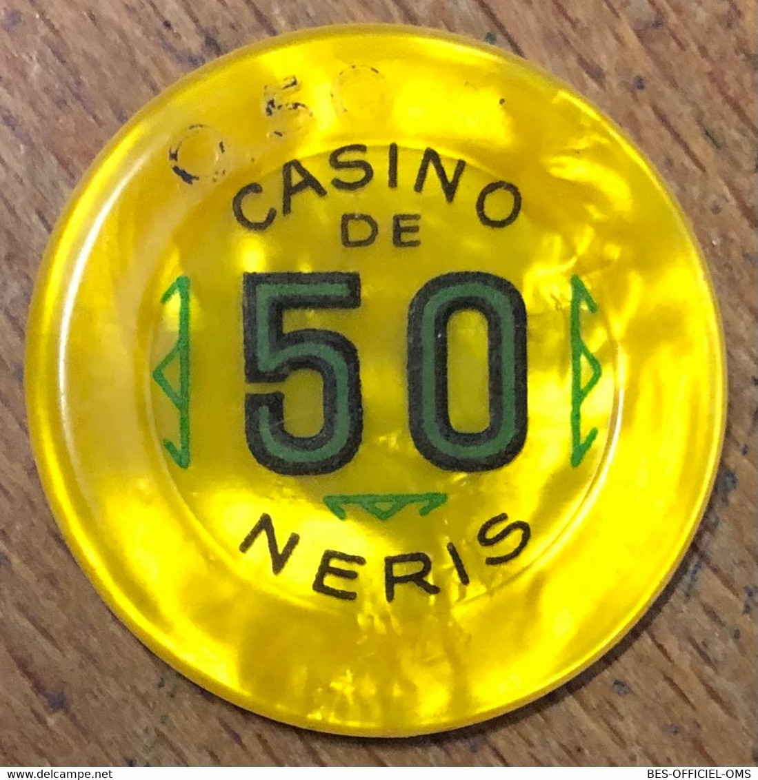 03 NÉRIS-LES-BAINS CASINO JETON DE 50 FRANCS 0,50 NF N° 01839 CHIP COINS TOKENS GAMING - Casino