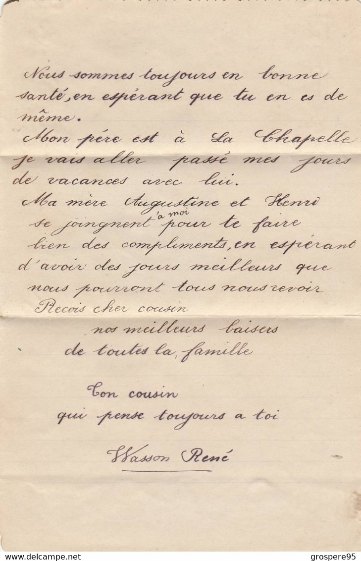 LETTRE MANUSCRITE CONTOUR GAUFFRE AJOUTI DE COLOMBES AVEC UN PANIER DE MUGUET - Otros & Sin Clasificación