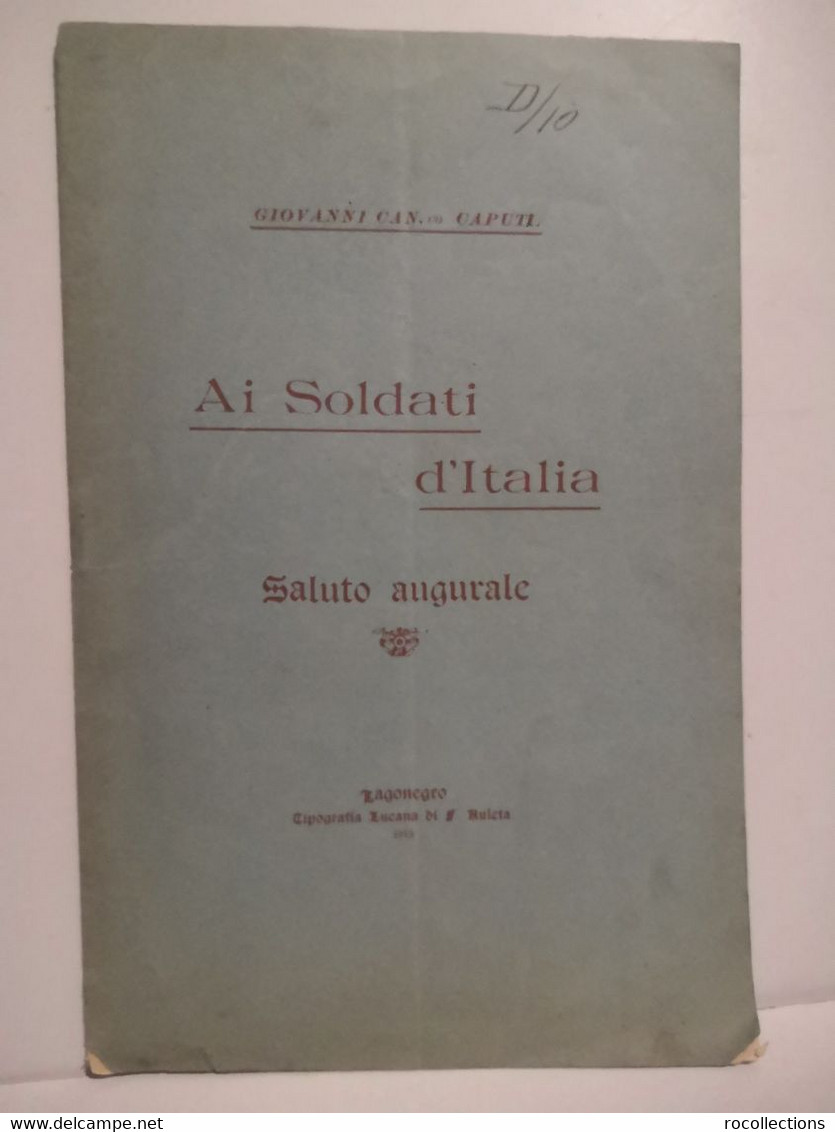 Italy Italia Grande Guerra AI SOLDATI D'ITALIA Saluto Augurale LAGONEGRO 1915. - Weltkrieg 1914-18