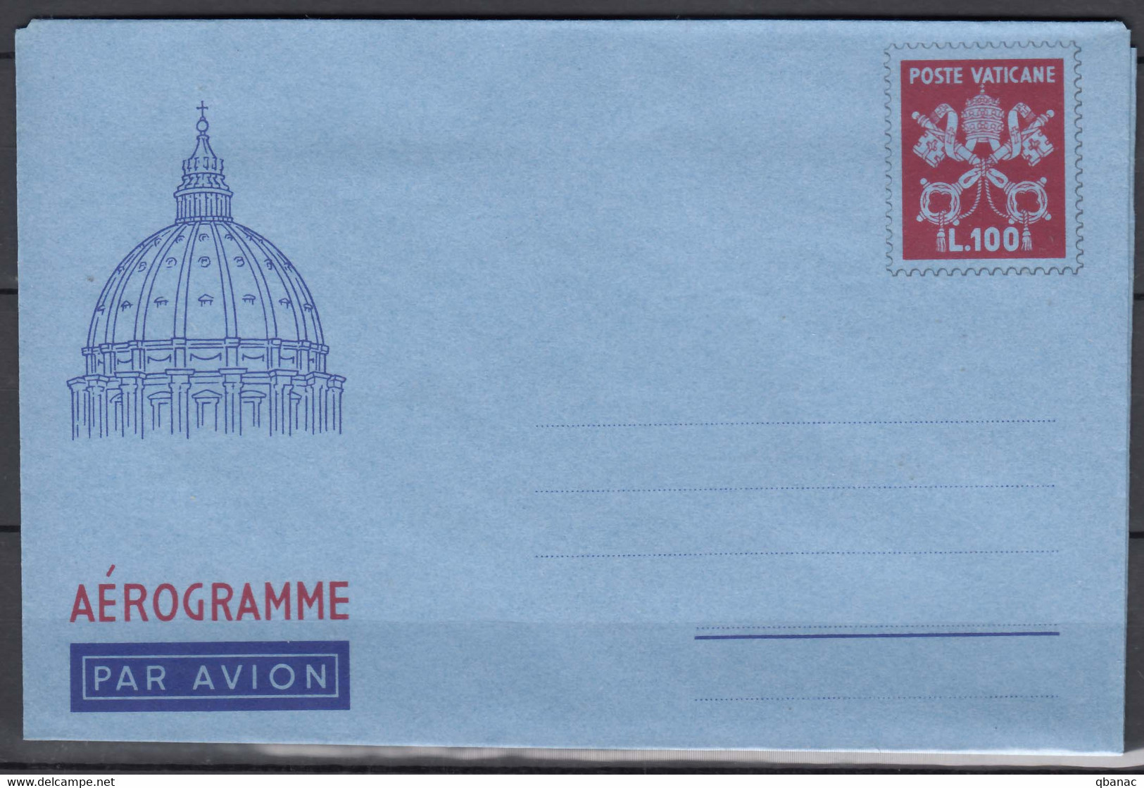 Vatican Aerogramme, Aerogramma 100 Lire In Excellent Mint State - Ganzsachen