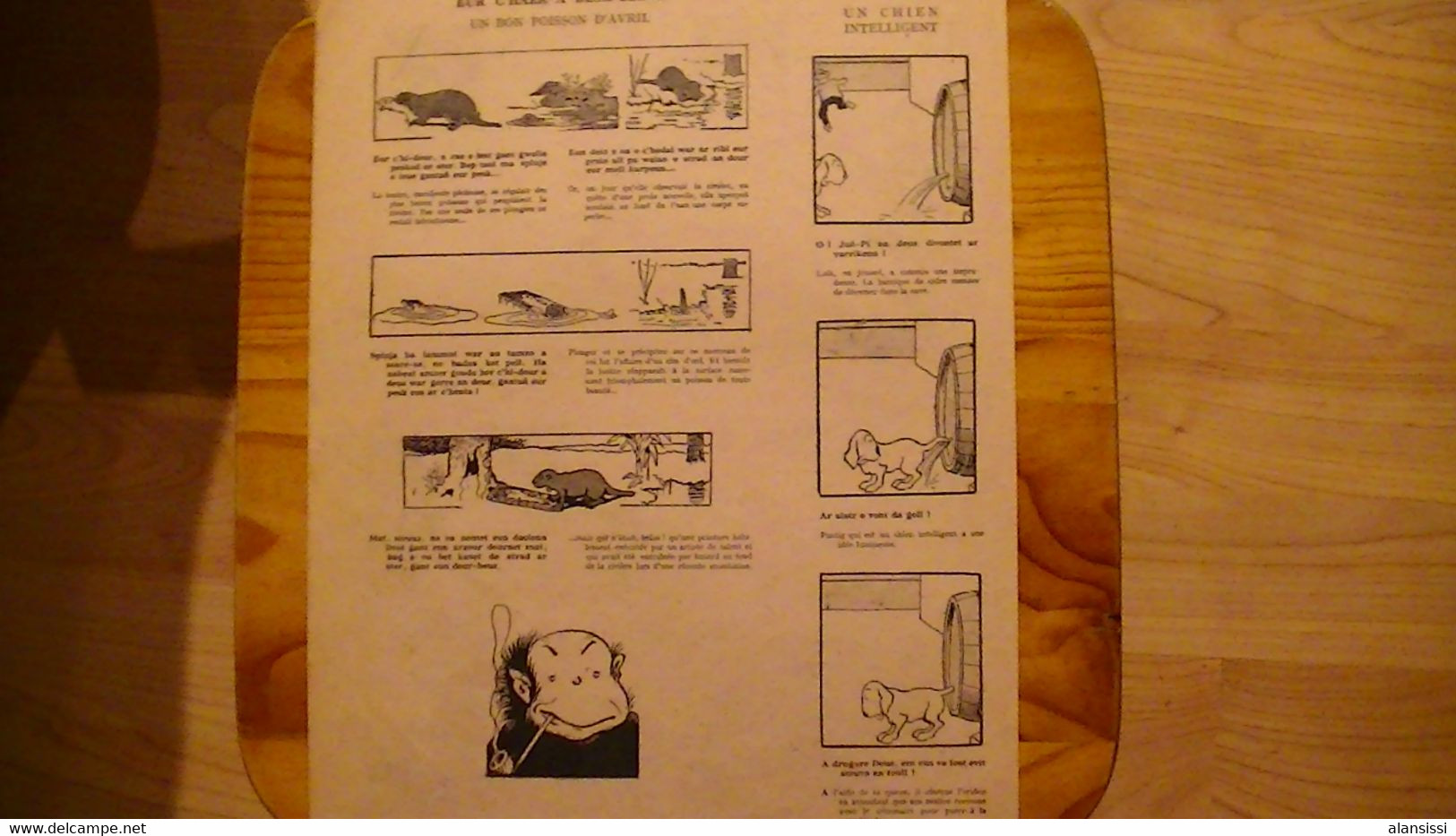 BENJAMIN RABIER  34 PAGES tirées du livre "Au temps où les bêtes parlaient breton"  de 1943, coté 600 euros. Bilingue.