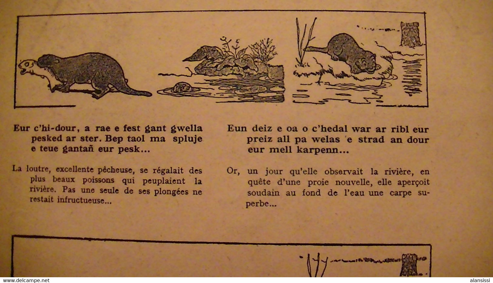 BENJAMIN RABIER  34 PAGES tirées du livre "Au temps où les bêtes parlaient breton"  de 1943, coté 600 euros. Bilingue.