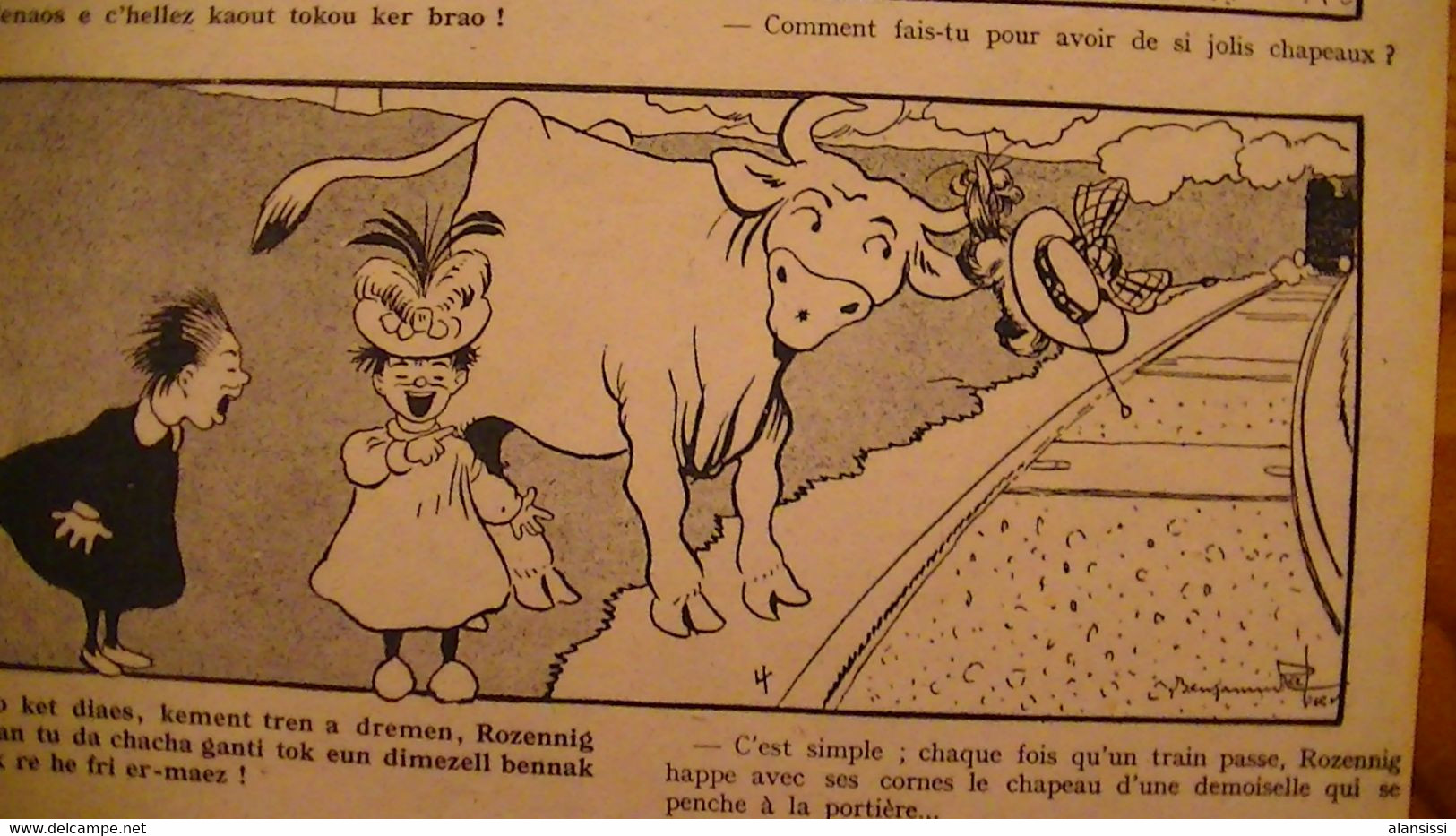 BENJAMIN RABIER  34 PAGES tirées du livre "Au temps où les bêtes parlaient breton"  de 1943, coté 600 euros. Bilingue.