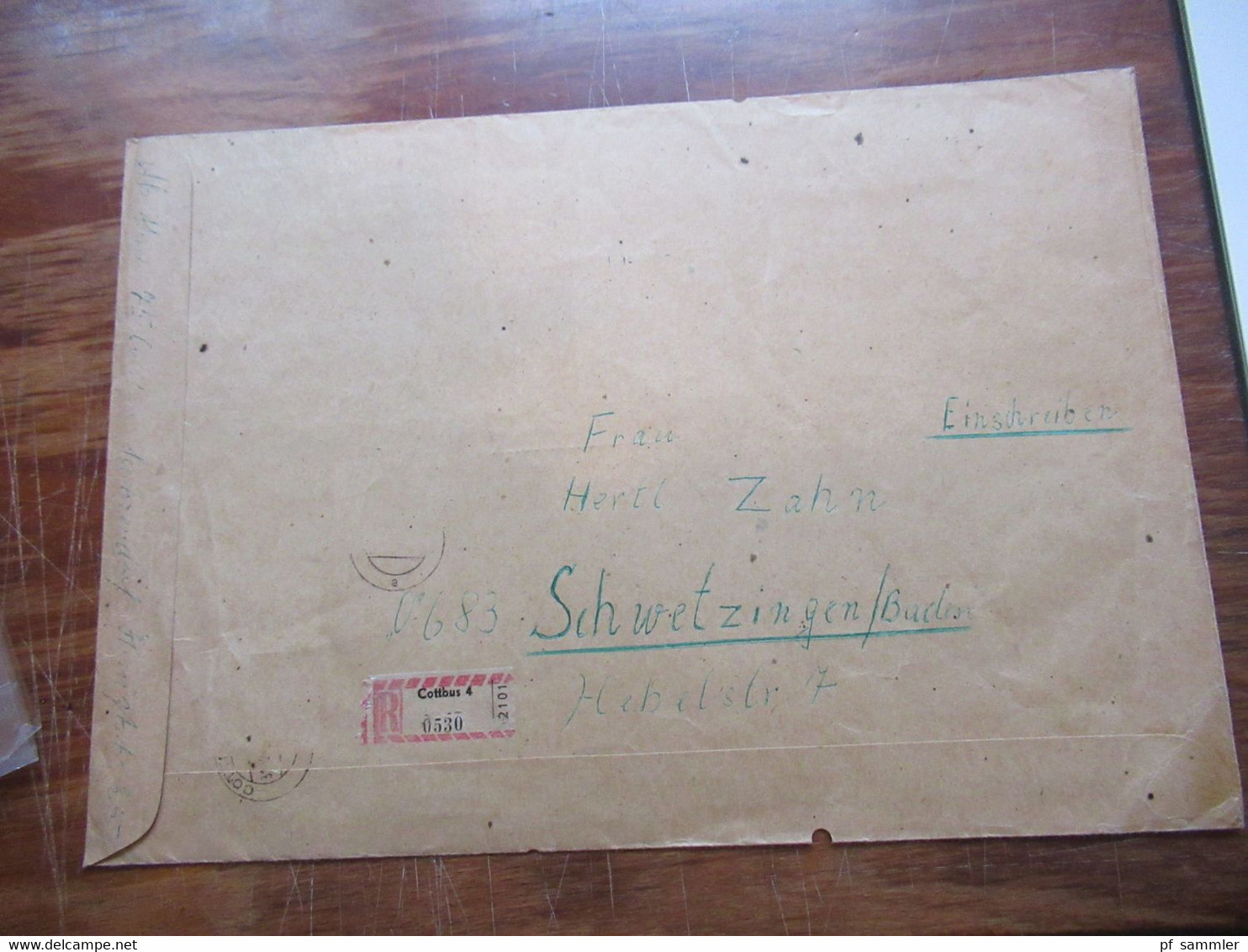 DDR 1964 Block 19 (15 Jahre DDR) als Zusatzfrankatur auf großem Umschlag / Einschreiben mit Tagesstempel Cottbus
