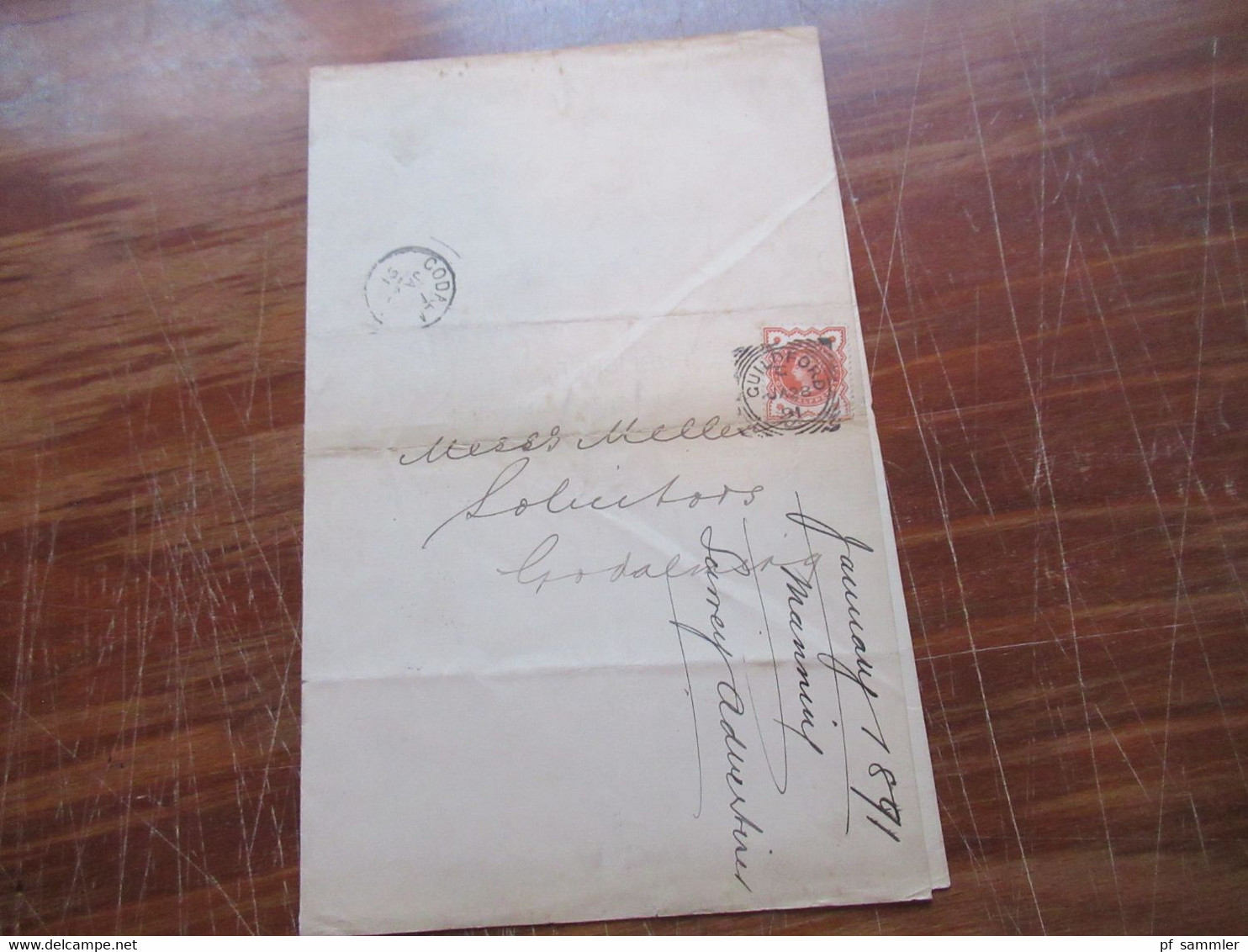 GB 1891 Nr.86 EF Gedruckter Brief Application For Renewal Order The Surrey Advertiser Stempel Guildford - Storia Postale