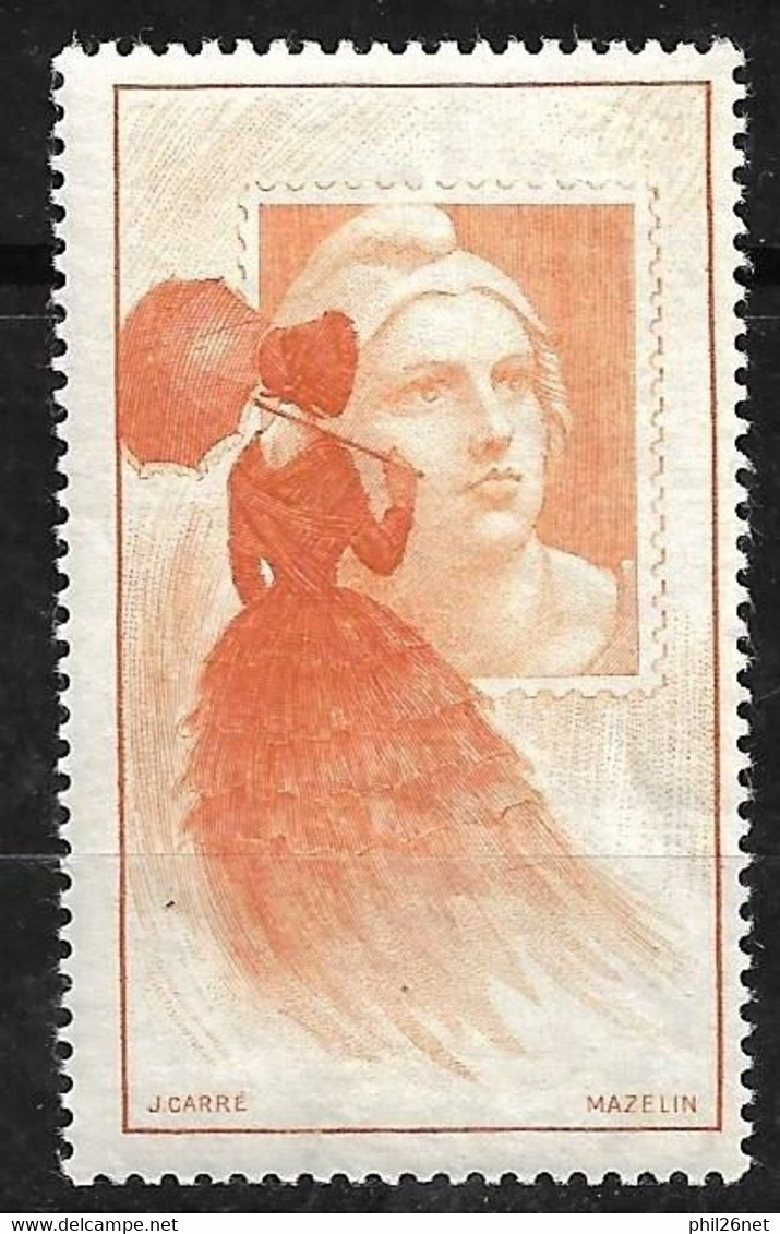 France Vignette " Femme à L'ombrelle"  Orange   Marianne De  Mazelin Exposition  Citex 1949 Neuf * *   B/TB   - Philatelic Fairs