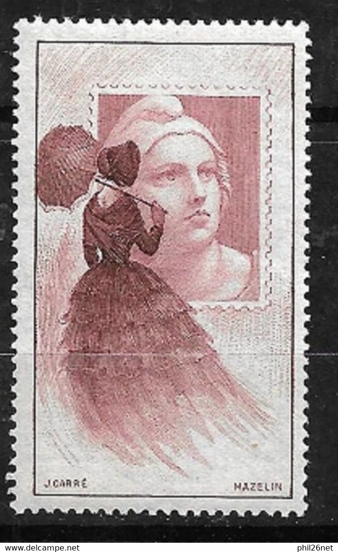 France Vignette " Femme à L'ombrelle"  Sépia    Marianne De  Mazelin Exposition Citex 1949 Neuf * B/TB   - Briefmarkenmessen