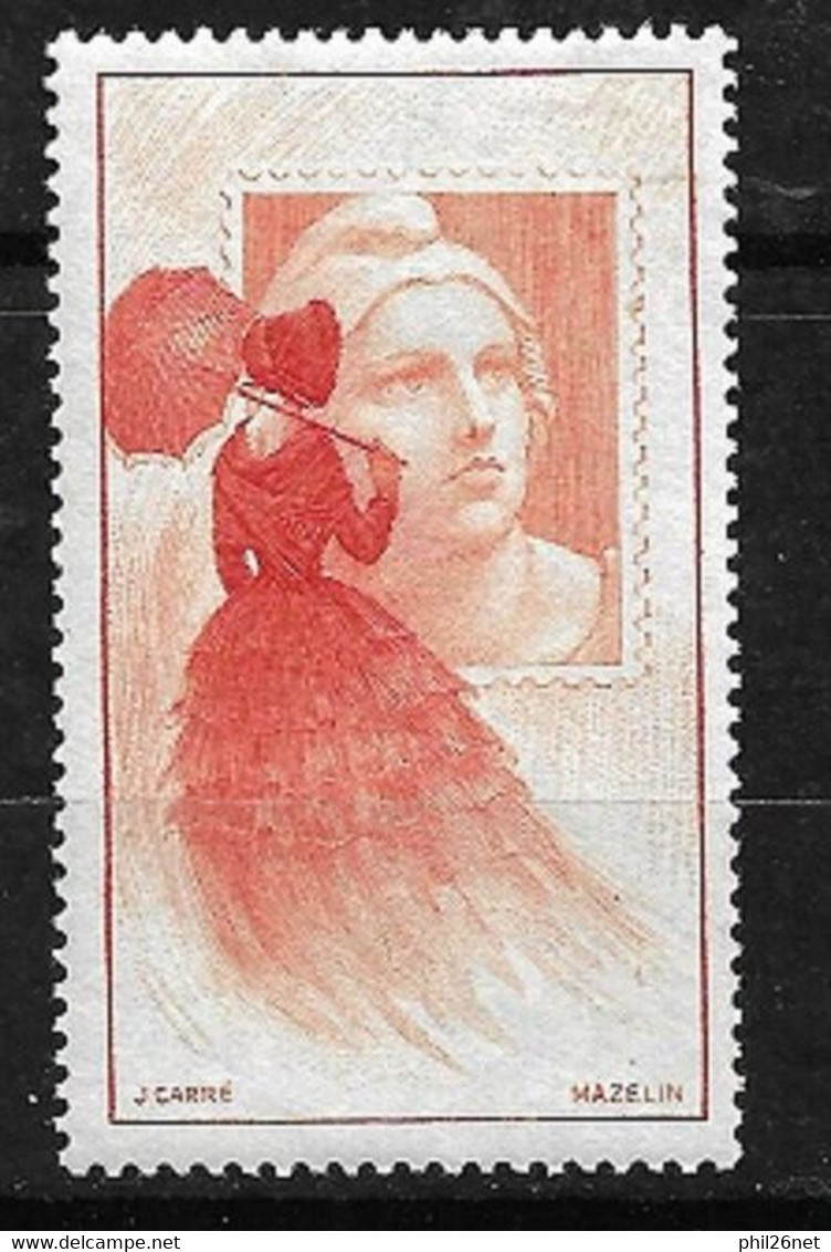 France Vignette " Femme à L'ombrelle"  Rouge    Marianne De  Mazelin Exposition Citex 1949 Neuf * B/TB   - Philatelic Fairs