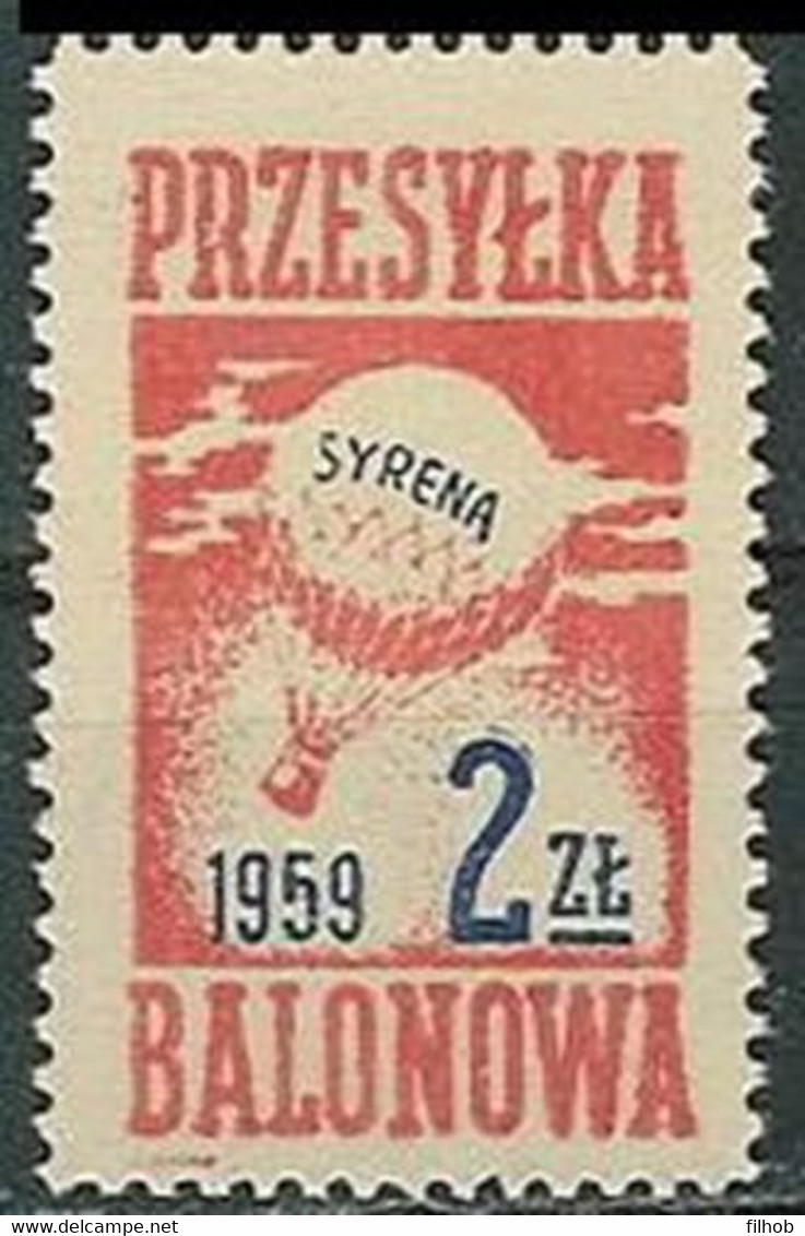 Poland Label - Balloon 1959 (L003): SYRENA - Ballonpost