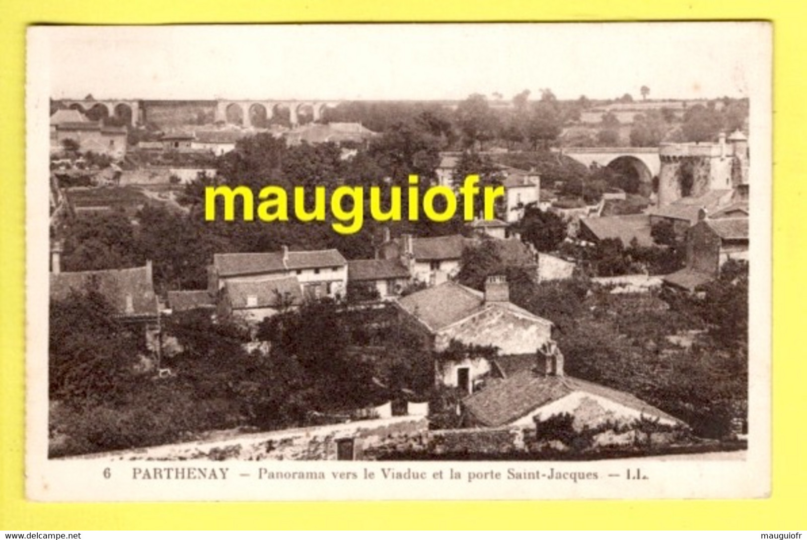 79 DEUX-SÈVRES / PARTHENAY / PANORAMA VERS LE VIADUC ET LA PORTE SAINT-JACQUES / 1936 - Parthenay